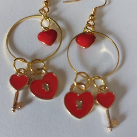 Boucles d'oreilles "la clé de mon coeur"