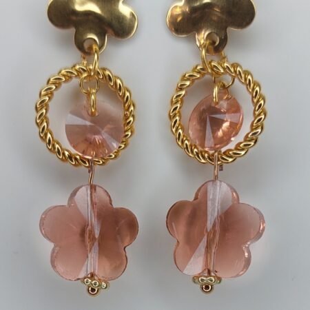 boucles fleurs roses