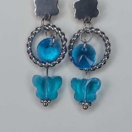 boucles papillons bleus