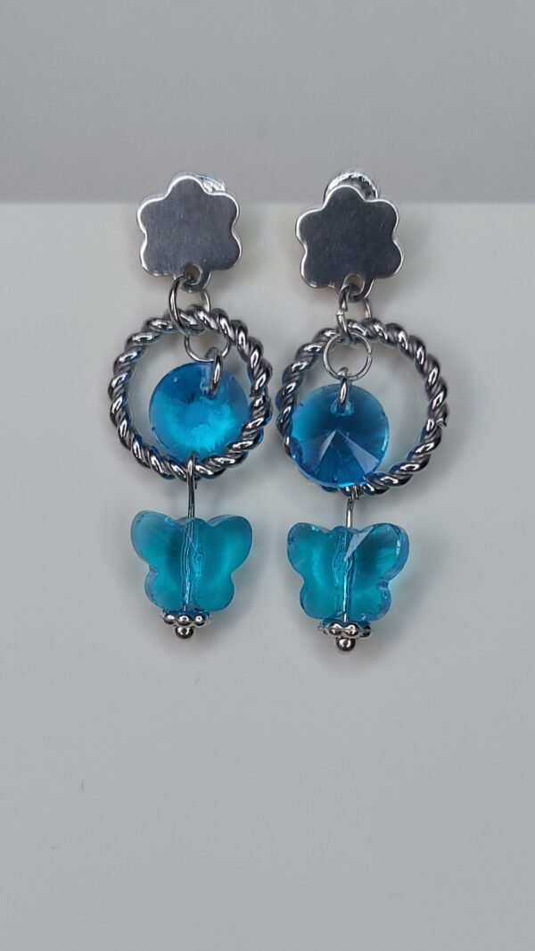boucles papillons bleus